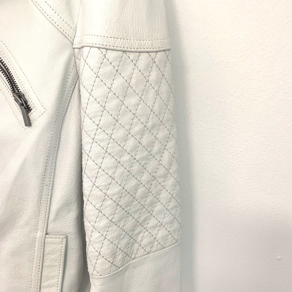 Colebrook genuine leather white zip jacket - Picture 3 of 5